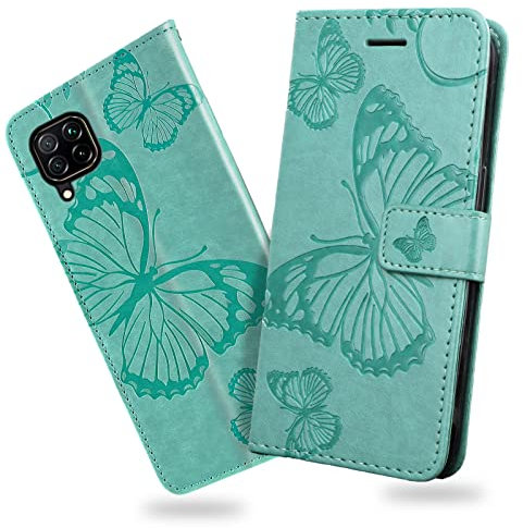 DENDICO Cover per Huawei P40 Lite/Nova 6 SE, Portafoglio Custodia in PU Pelle per Huawei P40 Lite/Nova 6 SE, Antiurto Cover a Libro con Slot per Carte, Verde
