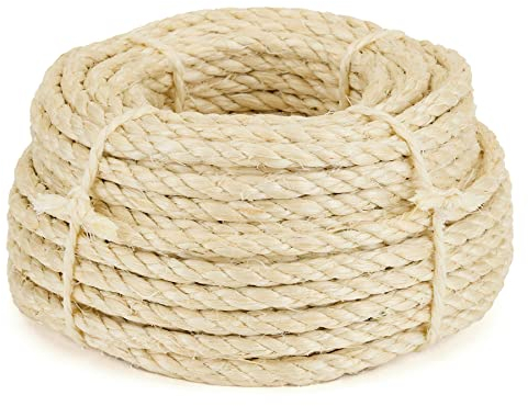 La Cordeline Corde Sisal Naturel 10mm x 20m - Pour Arbre à Chats, réparation et remplacement Griffoir, décoration, Bricolage
