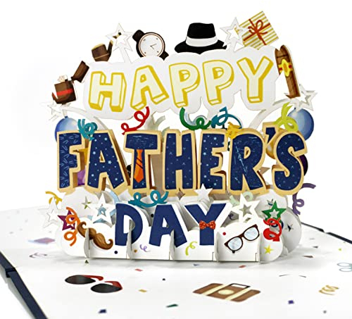 CUTPOPUP Text - Alles Gute zum Vatertag, Vatertag karte, Geburtstagskarte mann, Geburtstagskarte, 3D Pop Up (Text HPFD) US8-31DE