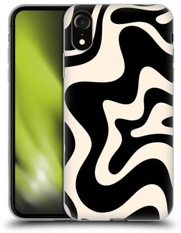 Head Case Designs Offizielle Kierkegaard Design Studio Black Almond Cream Swirl Abstrakte Retro Muster Soft Gel Handyhülle Hülle kompatibel mit Apple iPhone XR