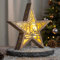 LED Weihnachts Stern aus Holz 30 cm - Motiv: Wald - Deko Aufsteller warm weiß beleuchtet - Weihnachten Advent Winter Stern Tisch Deko Beleuchtung Batterie betrieben