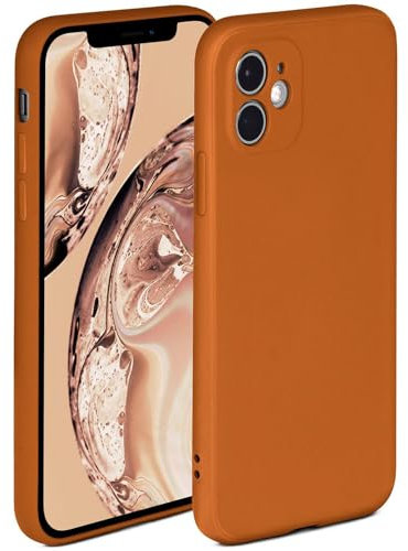 ONEFLOW Soft Case für iPhone 11 Hülle aus Silikon mit Kameraschutz, Silikonhülle mit erhöhtem Schutz fürs Display, Backcover Schutzhülle, weiche Handyhülle, Braun