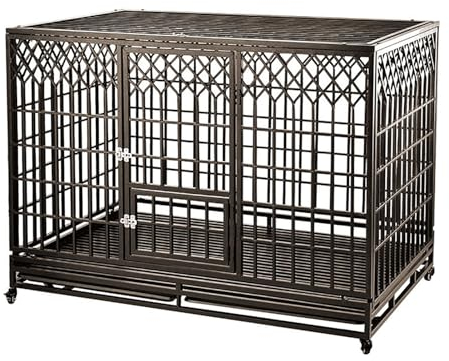 Dog Crate Furniture Chew-Resistant Dog Kennel Dog House Indoor Large Dog Kennel Rustic Heavy Duty Dog Crate Furniture with Multi-Purpose Removable Tray for Small Medium Large Dog. ( Size : 148x93x110c