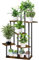 SMFANLIN Hölzern Pflanzenständer Blumenständer, Mehrstöckig Blumenregal Pflanzenregal, Ecke Blumentreppe Pflanzentreppen für InnenBalkon Garten Wohnzimmer Deko (7-Tier, Schwarz)