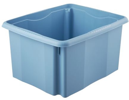 keeeper Aufbewahrungsbox mit Dreh-/Stapelsystem, 24 l, 41 x 34,5 x 22 cm, Emil Eco Line, Blau (Eco Sky Blue)