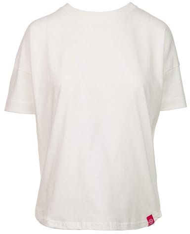 Salzhaut Damen T-Shirt Leev Unifarben - Sommershirt mit Rundhalsausschnitt in Offwhite Größe L