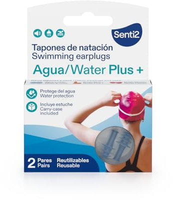 Senti2 Tapones de Natación, protege del agua - 4 unidades (2 pares)