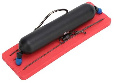 Alomejor Wels-Posen-Rig mit PE-Schnur, High-Carbon-Haken, Holzposen-Einzelhaken-Angelzubehör für Drift-Angeln, Trolling-Angeln (Innendurchmesser 18,5 mm)