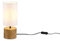 lightling zylinderförmige Tischlampe Walter, mit Schnurschalter, IP20 Indoor, exkl. 1 x E14 max. 40W, Höhe 30 cm, Ø 12 cm, Naturholz, weiß