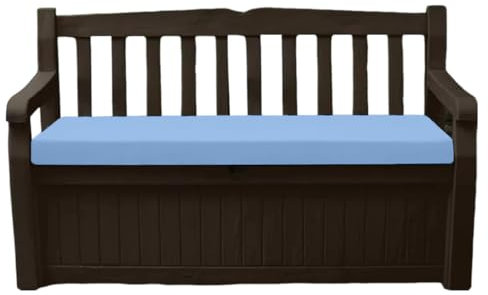 A ATH COLLECTION Waterproof Garden Bench Cushion Seat Pad Only fit for Iceni Outdoor Garden And Eden Storage Box 128x50x5cm Lightweight Durable Cushions (Sky Blue)