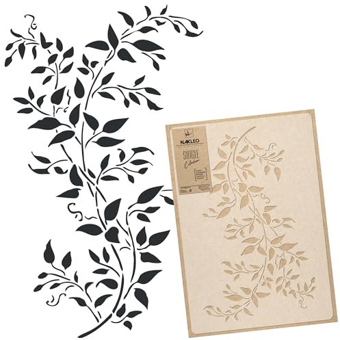 NAKLEO Blumen Große Malschablonen 59x95 cm, Clematis Pflanze Bergsteiger Muster, Wiederverwendbare Kunststoff Wandschablone DIY Handwerk, Holz Möbel Boden Stoff