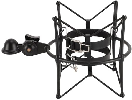 Mikrofone Shock Mount Hochisolation Mic Clip Halter Halterung Mic Anti Vibration Shock Mount für Rundfunk Studio (BLACK)