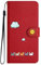 Nbziyoo Lovely Cats Phone Case for iPhone 11,Cute Cats/Sun Flip Wallet Case with Card Slots, Premium Magnetic PU Leather Cover for iPhone 11,Red