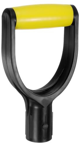 sourcing map Shovel D Grip Handle 1-1/4(32mm) Inner Dia. ABS Plastic Spade Snow Shovel Replacement Garden Accessories for Digging Raking Tool, Yellow/Black
