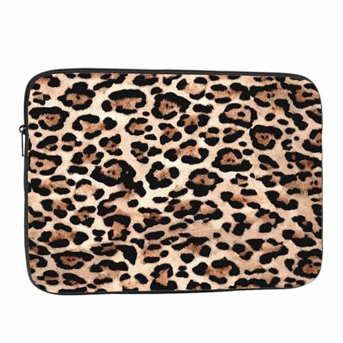 Nicokee Laptop Sleeve Bag 15.4 15.6 Inch,Leopard Jaguar African Animal Print Brown Protective Polyester Computer Cases Laptop Cover Briefcase Bag Tablet Travel Cover