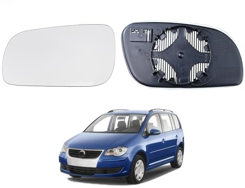 Fit For VW TOURAN 2003-2010 Front Left Door Mirror Glass LHD 1T0857521D,Hebstw Replacement Heated Wing Mirror Glass
