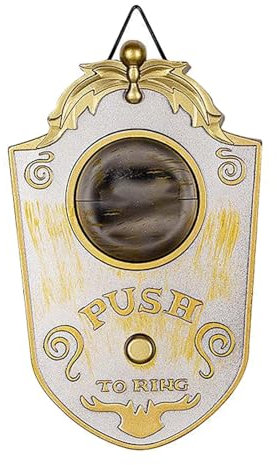 qorkhogr Halloween Doorbell,Halloween Door Decorations,Animated Eyeball Haunted Doorbell Halloween Lightup Decor with Spooky Sounds Trick or Treat Event for Halloween Party House Decor White