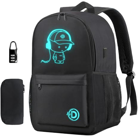Dracarys Luminous Laptop Backpack, Work Bag, Classic Backpack for College | Travel Rucksack with USB Charging Port,15.6Laptop Sleeve,Upgraded Anti-tear Fabric,Multiple Pockets,Glow in The Dark Pattern