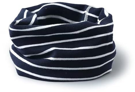 ENSTAB Baby Schal Baumwolle Loop Schal Kinder Baby Loop Hals Wärmer Schlauchschal Mädchen und Junge (B-Streifen-Marine)