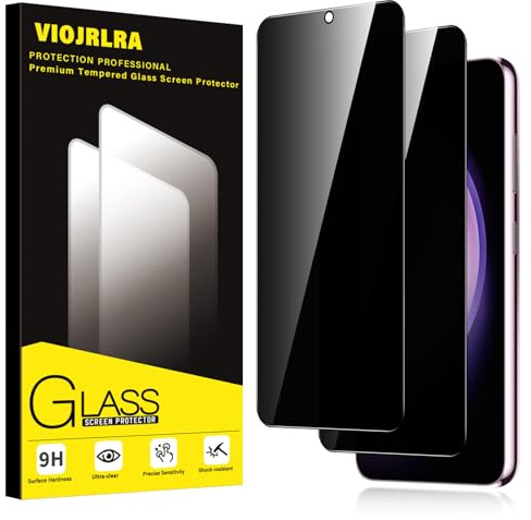 Viojrlra Verre Trempé Anti-Espion pour Samsung Galaxy S23 2 Pièce, 9H Dureté Privacy Anti-Spy Film en Verre Trempé, Anti-Rayures Confidentialité Protection Verre Anti-Espion, Sans Bulles