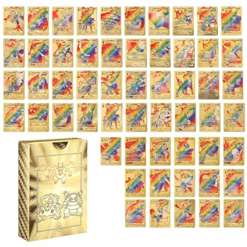 Zenithle Sammelkartenspiel 55 Verschiedene Karten Schwarz Gold Seltene Karten Set, Keine Duplikate Karikaturen Comics Sammelkarten (A Gold)