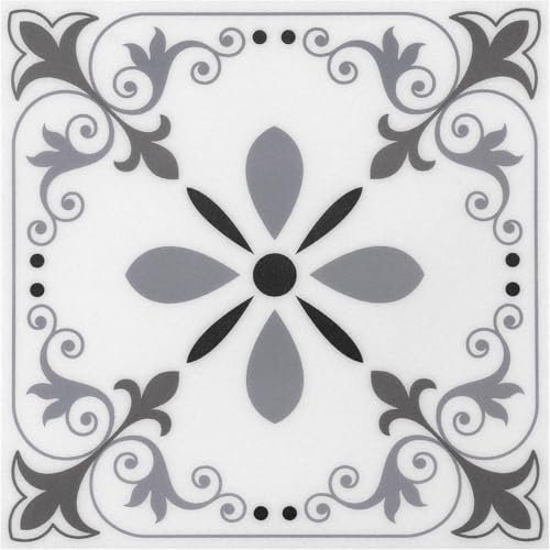 Peel and Stick Bodenaufkleber, Selbstklebend Geeignet für Wand, Boden, Küche, Badezimmer, Haustierhaus, Kamin, 10 Blätter, 20x20 cm, Dekorative Wandaufkleber (Gothic) (Gothic)