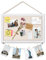 Emfogoo Pinnwand mit Leinen, 30 x 40 CM Pinnwand Kork, 1 Stück Vision Board mit Holzrahmen für Küche Büro Schule Heim Kinderzimmer Wand Dekoration Aufhängen, Pinwand Korktafel mit 8 Clips