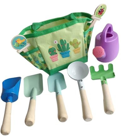 WOONEKY Pflanzset Kinder 9 Teiliges Gartenwerkzeug Set Mit Gießkanne Pädagogisches Für Outdoor Aktivitäten Ideales Gartenspielzeug Für Jungen Und Ädchen Farbenfrohes Zubehör Für Kleine Gärtner