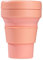 Generisch Faltbarer Silikonbecher To-Go 355ml mit Deckel und Trinkhalm - BPA-frei, platzsparend und umweltfreundlich (Rosa)