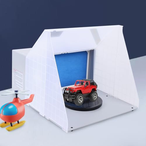 ARBGO Sistema de aspiración de aerógrafo, potente cabina, sistema de aspiración de niebla de color, filtro de aerógrafo móvil con mesa giratoria, para pintura, modelismo, artesanía, bricolaje