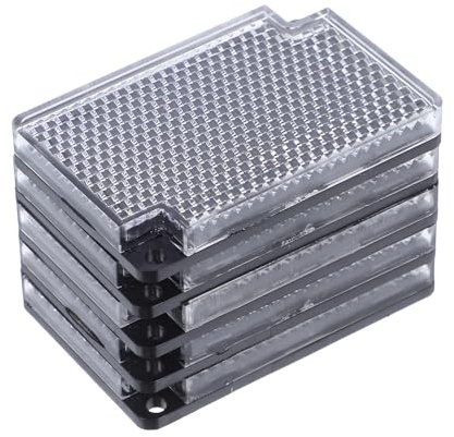 BESPORTBLE Lot de 5 réflecteurs carrés rétro avec structure en nid d'abeille - Accessoire hautement réfléchissant pour photocellules photoélectriques - Utilisation polyvalente pour le trafic