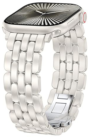 TOYOUTHS Vintage Dressy Armband Kompatibel mit Apple Watch Armband Damen 42/40/41/38/44/45/46/49mm, Edelstahl Elegant Luxus Klassisch Metallarmband für iWatch Serie 11 10 9 8 7 6 5 4 SE/Ultra 3 2 1