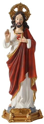 Joygoodta Jesus-Figur, katholische Herz-Jesu-Statue, 22, 9 cm große Kunstharzstatue, inspirierende Weihnachtsdekoration im Renaissance-Stil für den Innenbereich