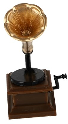 Kisangel Mini Gramophone Décoratif Rétro en Résine, Modèle Miniature pour Maison de Poupée, Accessoire Coloré pour Décoration de Bureau et Table, Décor Vintage Fête et Intérieur