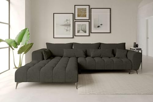 99rooms Ferrano Ecksofa Polsterecke Eckcouch Chenille Eden Mocco, mit Ottomane Links, ohne Sitztiefenverstellung