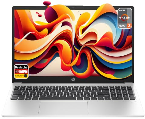 HP 255 G10 Business Laptop, AMD Ryzen™ 3 7320U, 8 GB DDR4 RAM, 256 GB SSD, 15.6 Full HD (1920x1080), AMD Radeon 610M, Wi-Fi 6, Bluetooth 5.3, Deutsches Tastatur Layout, Windows 11 Home, Silber