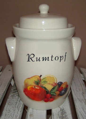 Rumtopf 3,5 Ltr. creme mit Dekor