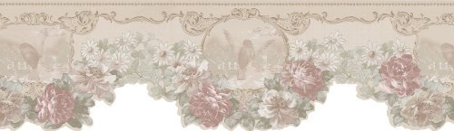 Brewster Mirage 974B61785 Vintage Legacy III Cameo Bird Wall Border, 7.5-Inch by 180-Inch, Cream