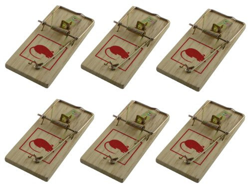 Wooden Traditional 6 PC of Reusable Mouse Trap/MICE Killer - NO Poison Necessary - Easy to USE and Reusable- NOT A Toy Keep Away from Children