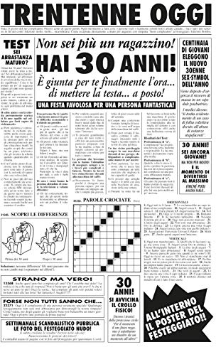 Bombo Biglietto auguri giornale compleanno 30 anni amico