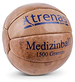 trenas Medizinball Leder - Original - 1,5 kg - Medicine Ball - Sport Medizinball
