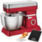 Bomann KM 398 - Mixer impastatrice, capacità di 6,3 litri, ad 8 velocità, 1200 W, colore: rosso, con bilancia da cucina
