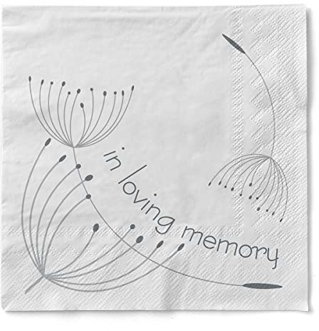Sovie HORECA Serviette IN LOVING MEMORY aus 3-lagigem Tissue, 33 x 33 cm, 100 Stück, stilvoll für Trauer & Gedenken - Ideal für Gastronomie & private Feiern