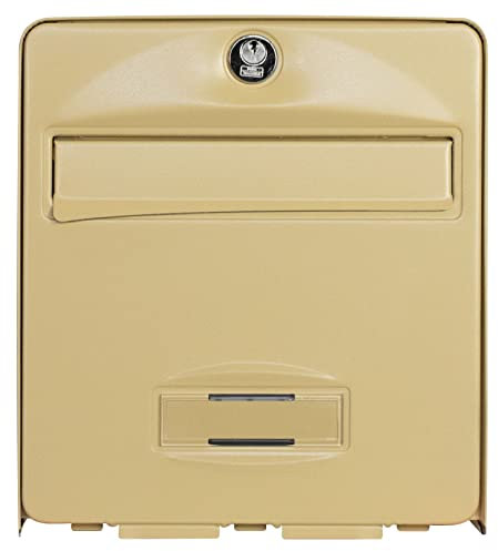 BURG-WÄCHTER Boîte aux Lettres, 1 Porte, 504 BE F Mini BALthazar, Beige, en Acier Galvanisé, Avec Porte à Ouverture Totale et Stop-Courrier (Porte bloquée à 120°)
