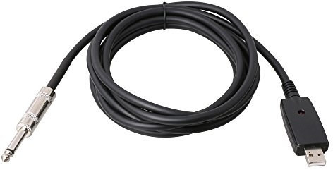 LYWS Cable USB para guitarra de 3 m macho a 6,35 mm mono macho para guitarra eléctrica