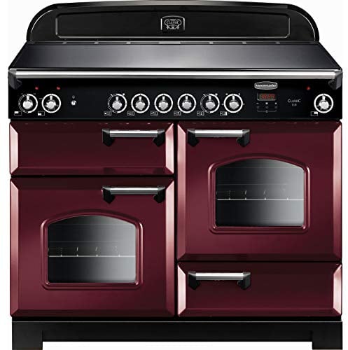Rangemaster Classic CLA110ECCY/C 110cm Electric Range Cooker with Ceramic Hob - Cranberry / Chrome