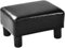 COSTWAY Kleiner Fußhocker, Hocker aus PU, rechteckiger Sitzhocker mit gepolstertem Sitz, Fußbank Fußschemel Fusshocker Polsterhocker, 40 x 30 x 24 cm (Schwarz)