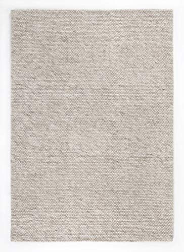 Barbara Becker Handwebteppich Brave aus Wolle und Viskose, moderner Webteppich für Wohnzimmer, Esszimmer, Schlafzimmer, 160 x 230 cm Beige