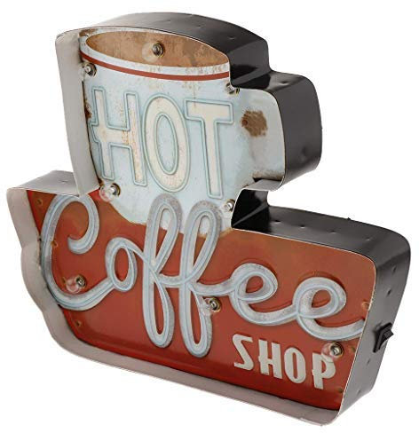 Tubayia Panneau publicitaire LED vintage - Décoration lumineuse pour bar, restaurant, club.