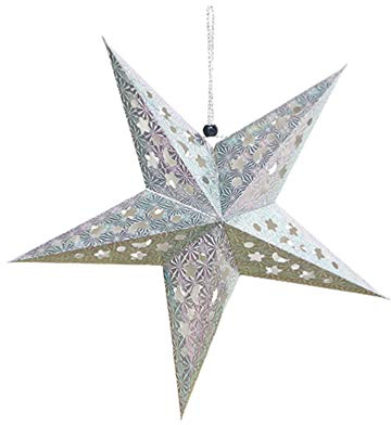 SOLUSTRE 8st Hängende Sternlichter Aus Papier Punkt Beleuchteter Stern Stern-hängelaterne An Der Decke Faltbarer Lampenschirm Aus Papier Sternanhänger Kondolieren 3d Falten Partybedarf